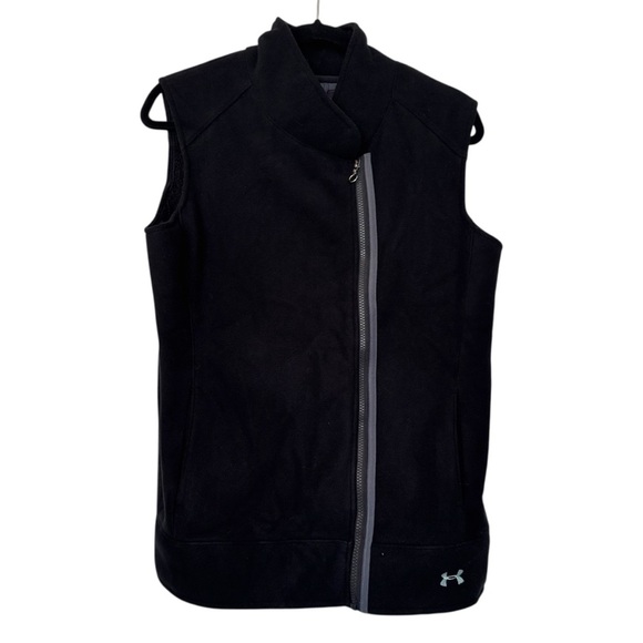 Under Armour Full Zip Fleece Vest Black - Picture 1 of 5